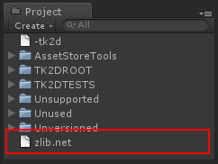 Please download a copy from here and drop it into your Unity project folder. Ensure that the zlib.dll file is visible in your project folder as shown below.